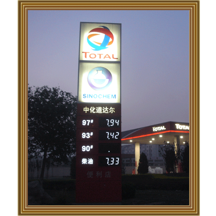 Magnetic price sign for Gas Stations