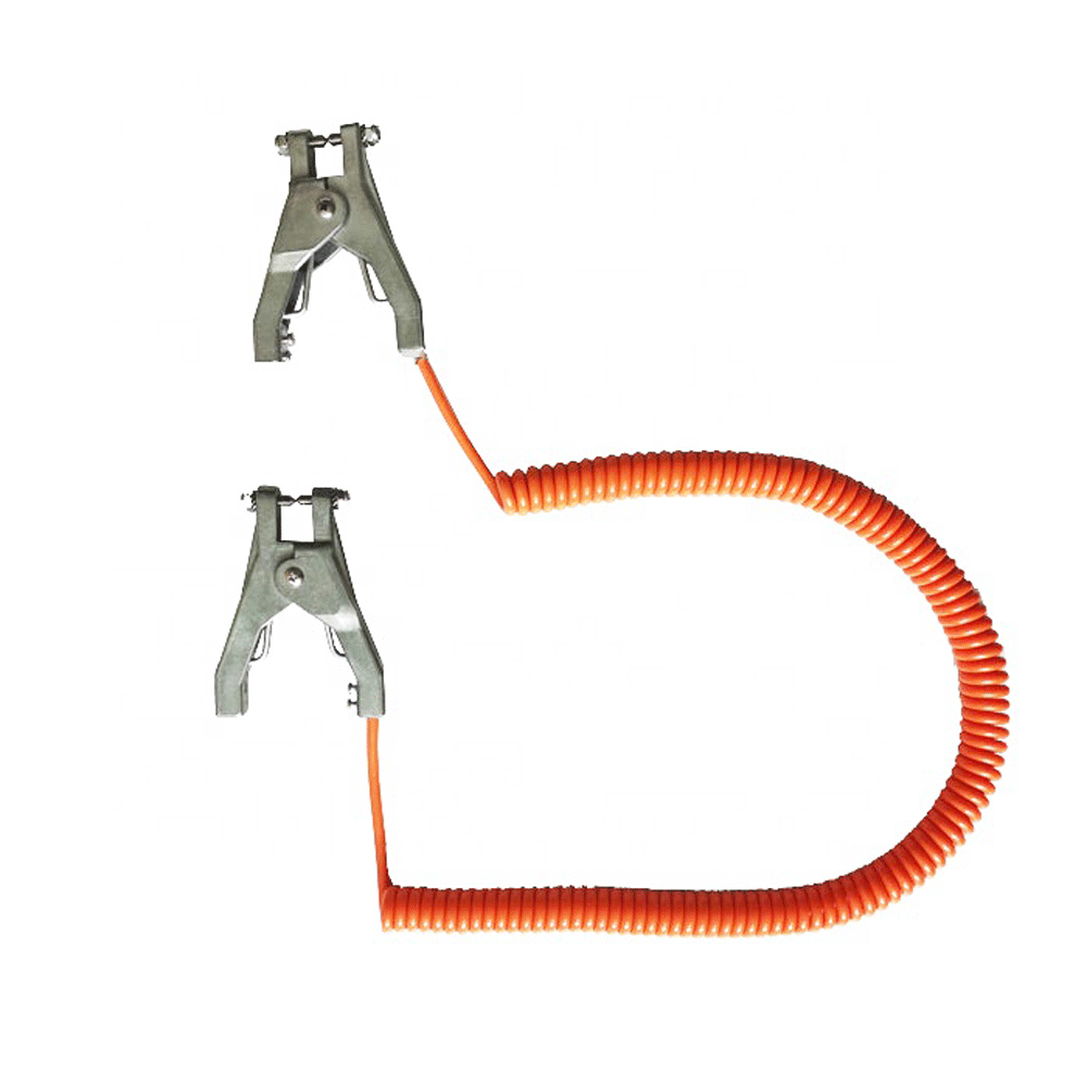 2 Static Grounding Clamp with 4m Orange Copper Cable