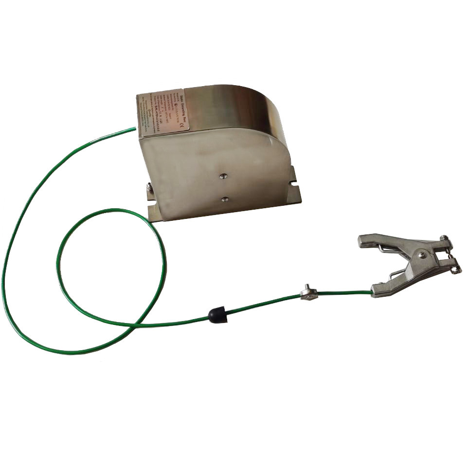 Retractable static grounding enclosed earthing cable reel for tanker truck, Static Grounding Monitoring System