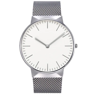 Custom Logo Sapphire Crystal Men Minimalist Watch With Mesh Strap