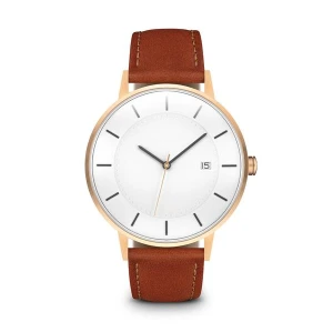 Luxury Custom Oem Minimalist Japan Movt Stainless Steel Matte All Black Leather Quartz Watch Mens Womens