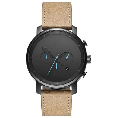 Oem Stainless Steel Leather Men's Japan Movement Chronograph Wrist Watch