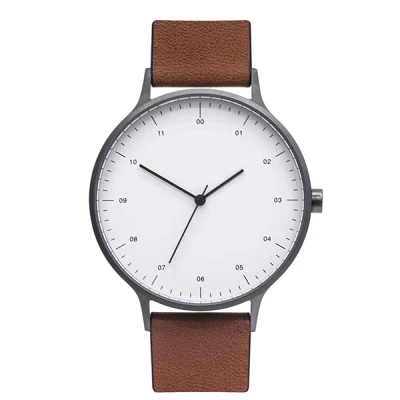 New Fashion Mens Watches Simple Dial Casual Leather Watch Analog Quartz Wristwatches Man Clock