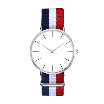 New Design Custom Logo Minimalist Nylon Strap Stainless Steel Quartz Watch