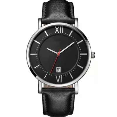 Leather Strap Roman Numeral Calendar Business Watch Simple Fashion Couples Watch Large and Small Dial