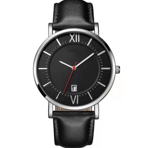 Leather Strap Roman Numeral Calendar Business Watch Simple Fashion Couples Watch Large and Small Dial
