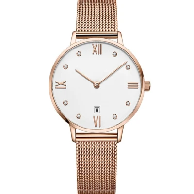 Japan Movt Quartz Stainless Steel Back Water Resistant Lady Wrist Watch Women