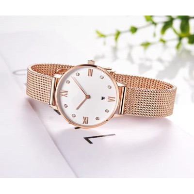 Japan Movt Quartz Stainless Steel Back Water Resistant Lady Wrist Watch Women