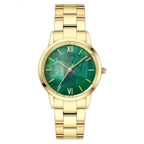 2021 HAGNA Hot sale slim green women watch oem odm customize stainless steel quartz round lady watch