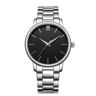 New simple waterproof leather strap quartz couple watch