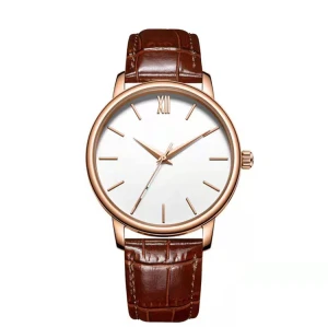 New simple waterproof leather strap quartz couple watch