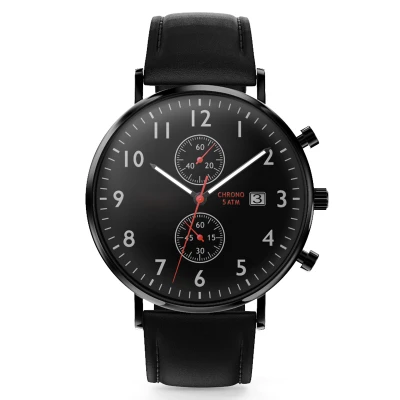 Wholesale OEM custom brand water resistant classic luxury chronograph quartz mens wrist stainless steel watch