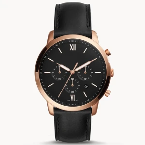 Fashion simple three crown genuine leather strap luxurious business men's wrist watches