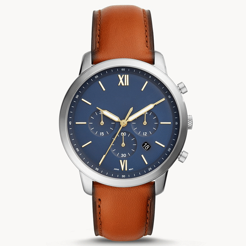2021 new design three crown genuine leather strap business luxury quartz classic men's wrist watches