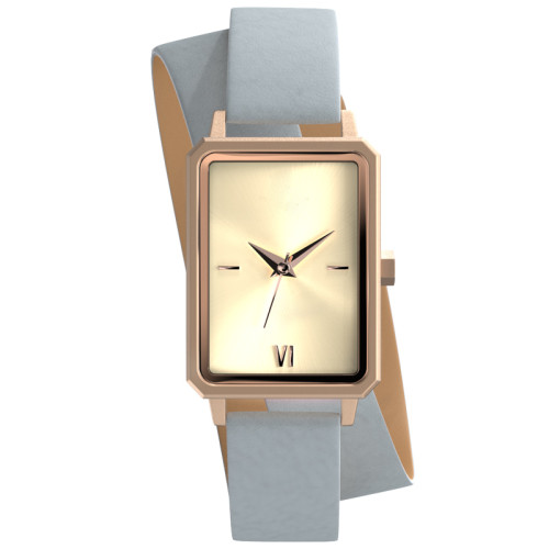 2021 new arrival white marble stone dial stainless steel square women wrist watch with double loop long band
