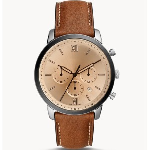 New fashion three second dial brown leather business men's wrist watches
