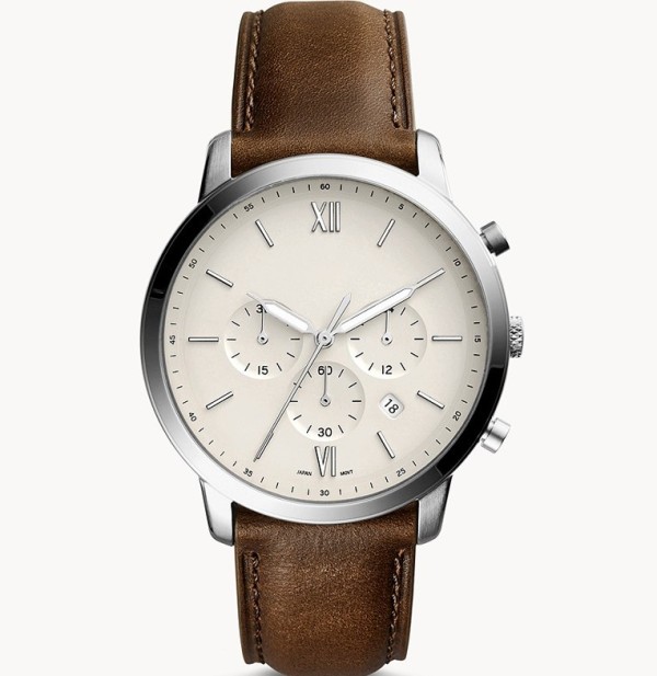 Simple three second dial genuine leather strap sport leisure time men's wrist watches