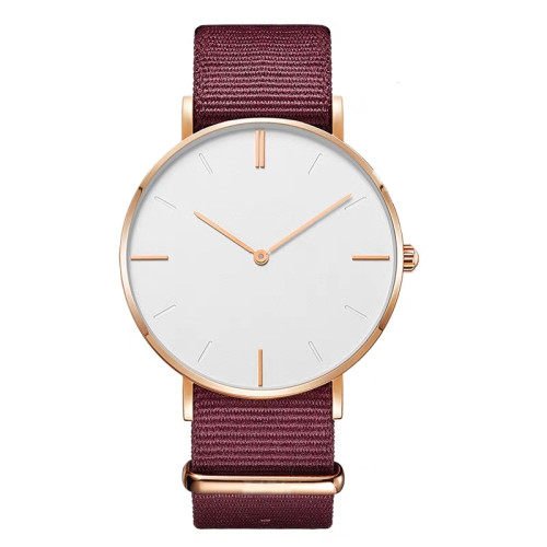 OEM wrist fashion nylon strap simple life waterproof couple quartz men's watches
