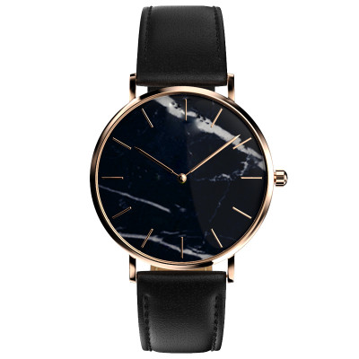 Classic minimalist black metallic stainless steel watches customized low order