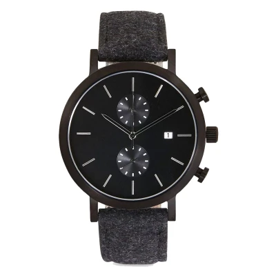 Custom private label high quality luxury chronograph steel water proof leather quartz watch