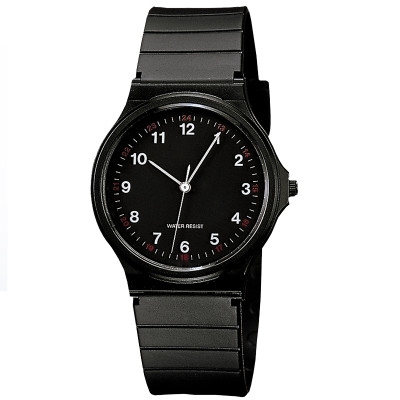 New Custom Logo Soft Silicone Black Band Quartz Men's Waterproof Wrist Watch