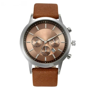 Customized logo all stainless steel japan movt chronograph wristwatches
