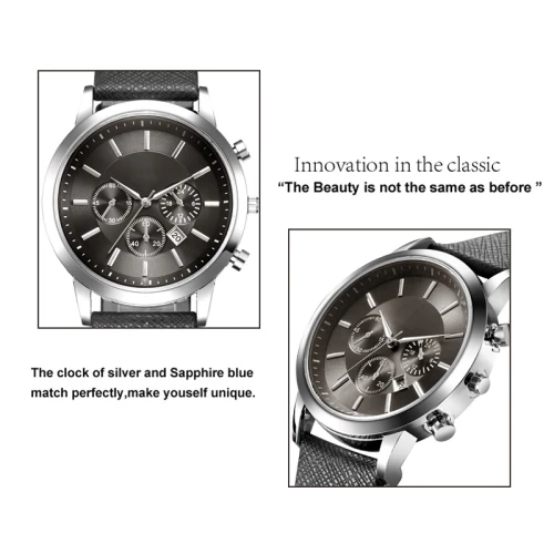 Oem Wrist Watches Mens Luxury Watch Stainless Steel Case Three Eyes Chronograph Wristwatch