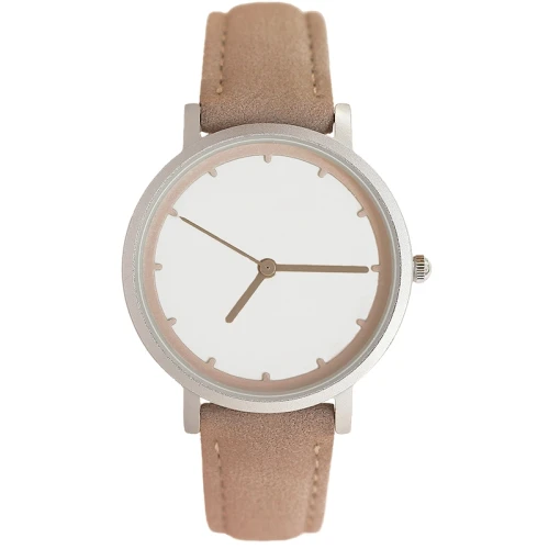 Hot Selling Custom Printed Logo Leather Trendy Women Quartz Simple Watches