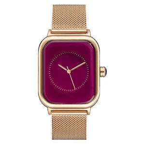 Classic mens genuine leather square watch custom design square watch for men