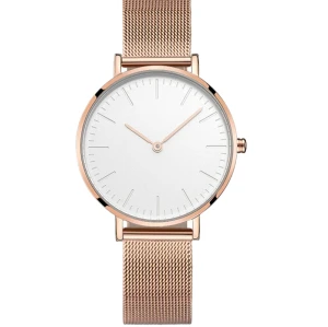 2021 China Manufacturer Wristwatch Rose gold Watch Women Stainless Steel Mesh Band