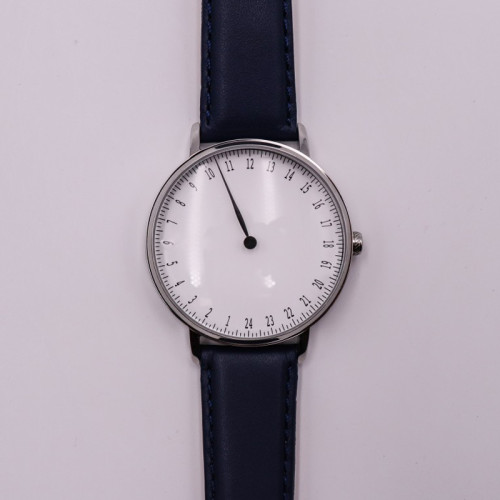 2021 New Collection custom logo minimalist 24 hour dial quartz watch with leather strap