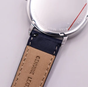 2021 New Collection custom logo minimalist 24 hour dial quartz watch with leather strap