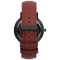 Custom logo luxury quartz men's wrist watch dark brown leather strap watches