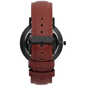 Custom logo luxury quartz men's wrist watch dark brown leather strap watches