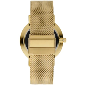 Gold Sunray Dial Gold Brushed 316L Stainless Steel Case Men Wrist Watches With Mesh Strap