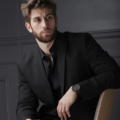 High Quality Mature Men'S Multifunction Quartz Relogios leather Watch Strap Watches For Men