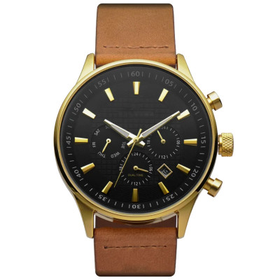Fashion Business Quartz Multifunction Waterproof Date Luminous Gold Watches Mens