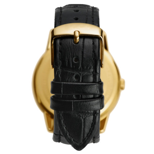 Black Alligator Leather Strap Custom Logo Minimalist Watch For Men