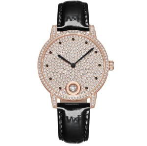 Top Brand Women Watches Luxury Full Diamond Watch Ladies Custom Alloy Band Round Quartz Wristwatch Reloj