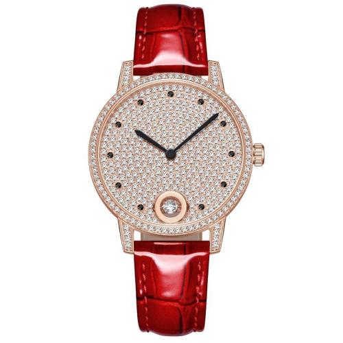 High Quality Luxury Waterproof Leather Full Diamond Watch Stone Women Watch Jewelry For Gift