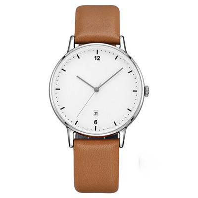 2021 New Business Leisure Mens Watches Waterproof Leather Strap Quartz Watch Oem Wholesale Watch Custom Your Logo