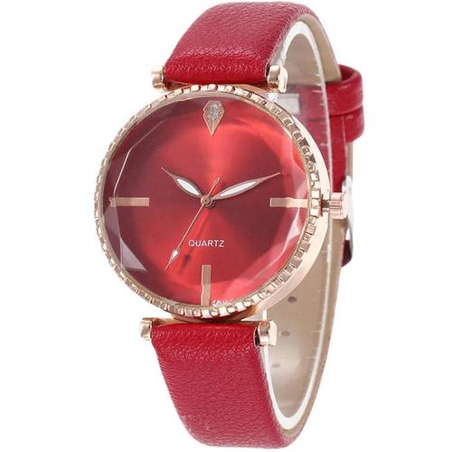 Factory Supply Elegant Luxury Crystal Quartz Fashion Style Genuine Leather Lady Wrist Watches
