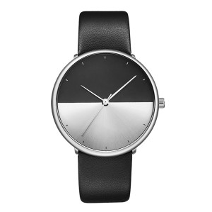 Custom Logo Low Moq High Quality Men Simple Wood Watch Leather Strap Wristwatch