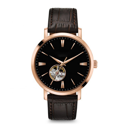 Rose Gold 40mm Dial Watch Men Leather Waterproof Wristwatch Male Dress Fashion Japan Quartz Simple Minimalist Watch