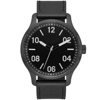 Simple Dial Retro Quartz Waterproof Genuine Leather Fashion Men Watches