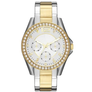Wholesale custom brands watches women wrist luxury stainless steel gold color lady quartz watch