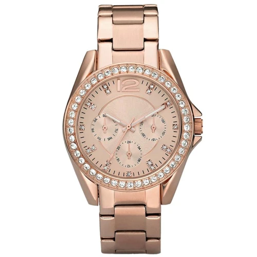 High Quality Luxury Automatic Diamond Case Stainless Steel Three Eyes Business Women Quartz Watches