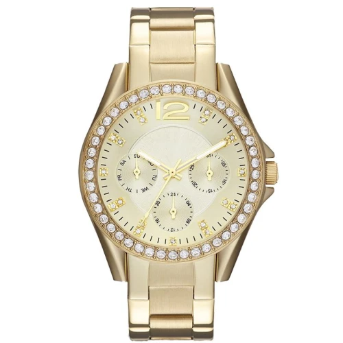 High Quality Luxury Automatic Diamond Case Stainless Steel Three Eyes Business Women Quartz Watches