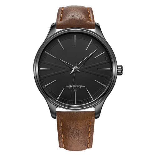 Wholesale Custom Logo Super Thin Wrist Watches Men 3 hands leather strap wrist watch for men