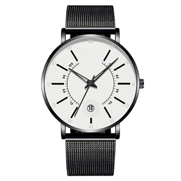 2021 Minimalist Men's Fashion Ultra Thin Watches Simple Men Business Stainless Steel Mesh Belt Quartz Watch